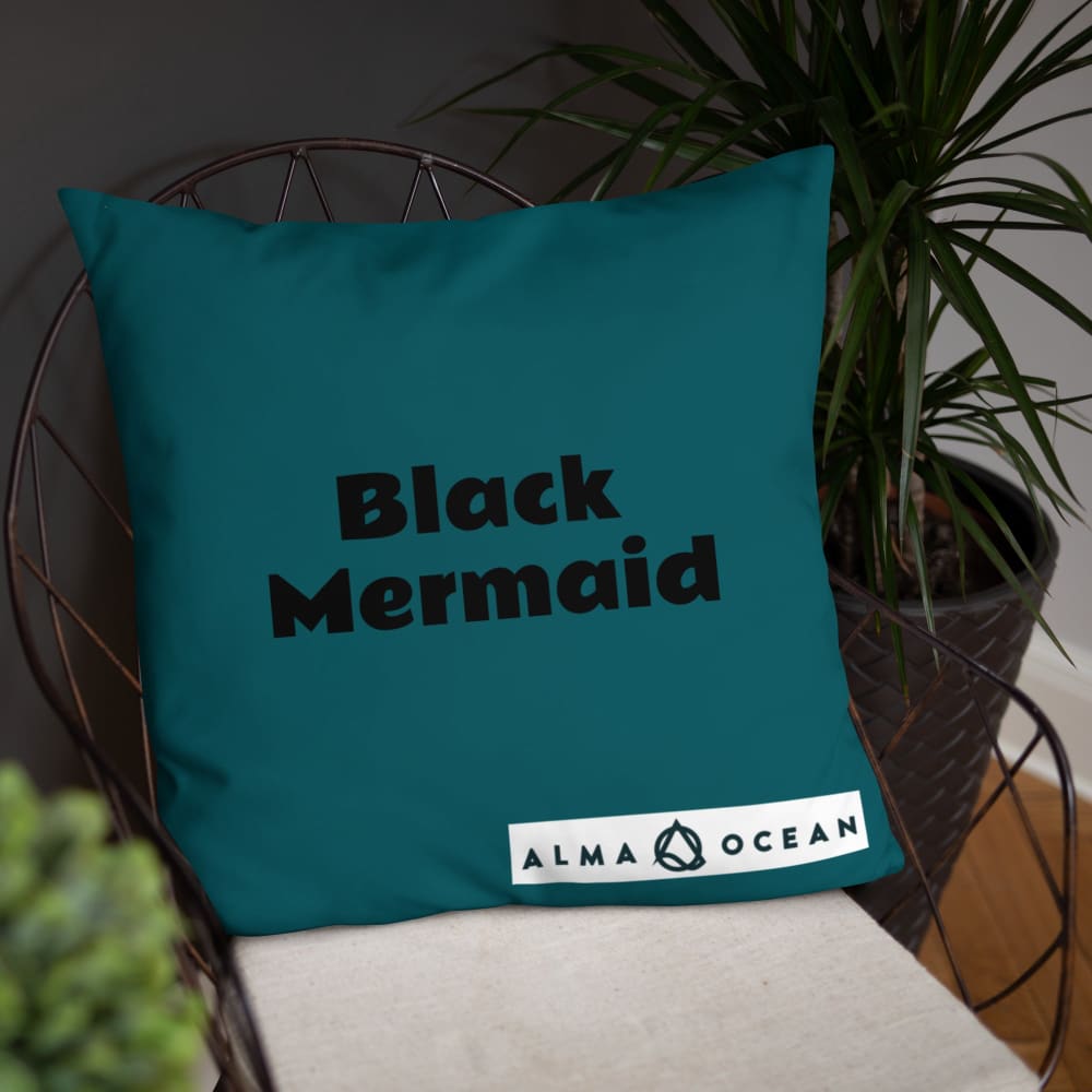 Black Mermaid Accent Pillow (Deep Sea Green) Accessories