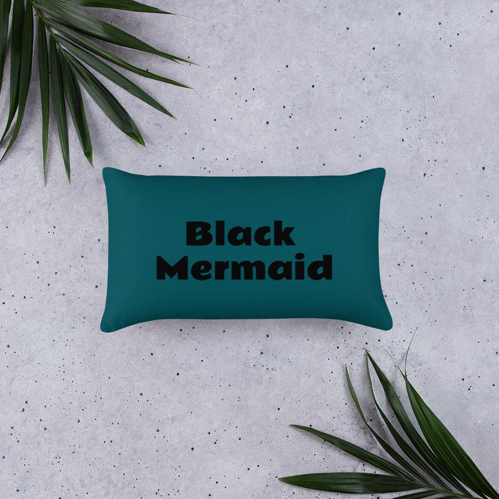 Black Mermaid Accent Pillow (Deep Sea Green) Accessories