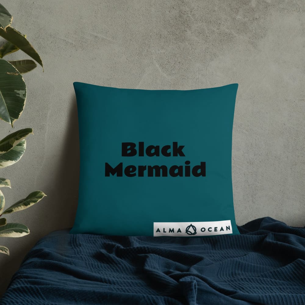 Black Mermaid Accent Pillow (Deep Sea Green) Accessories