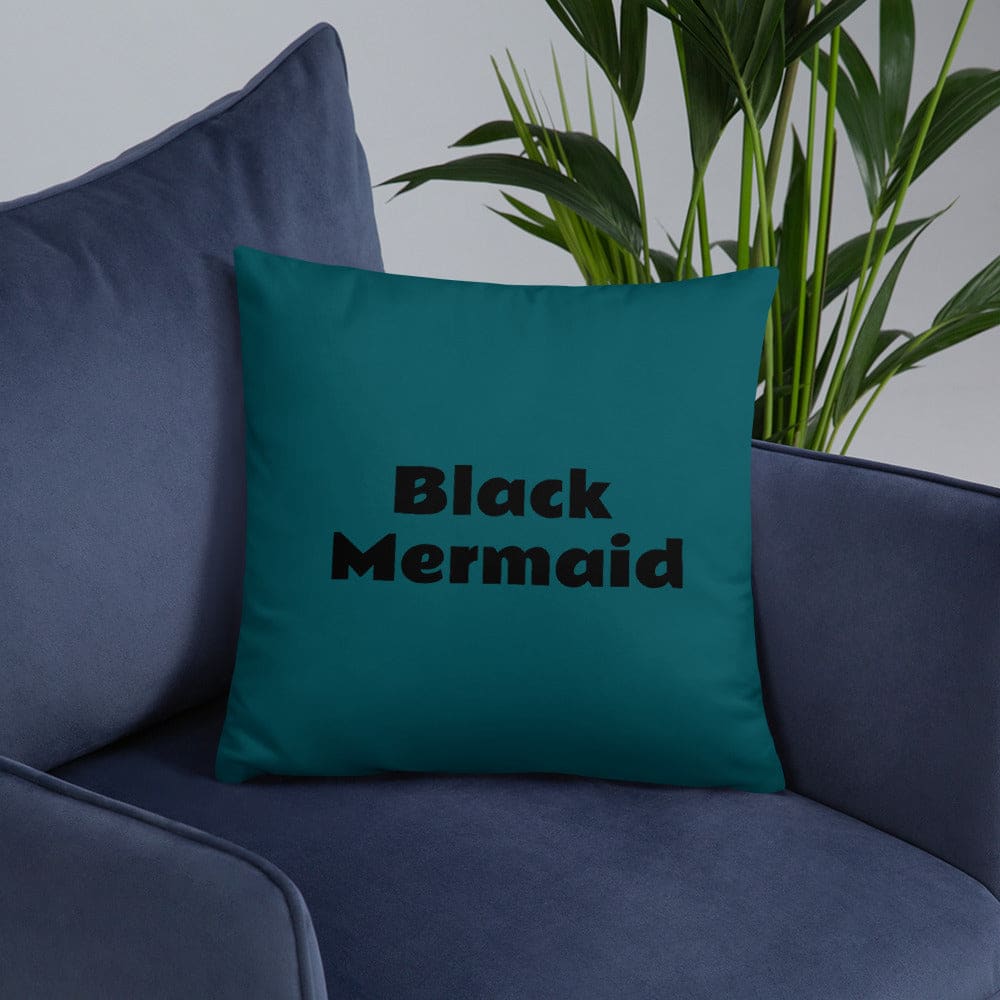 Black Mermaid Accent Pillow (Deep Sea Green) Accessories