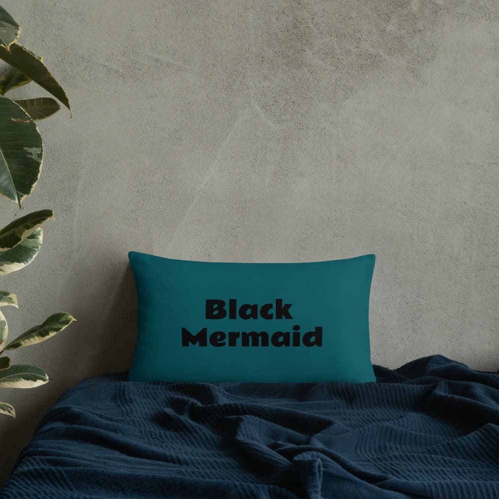 Black Mermaid Accent Pillow (Deep Sea Green) Accessories