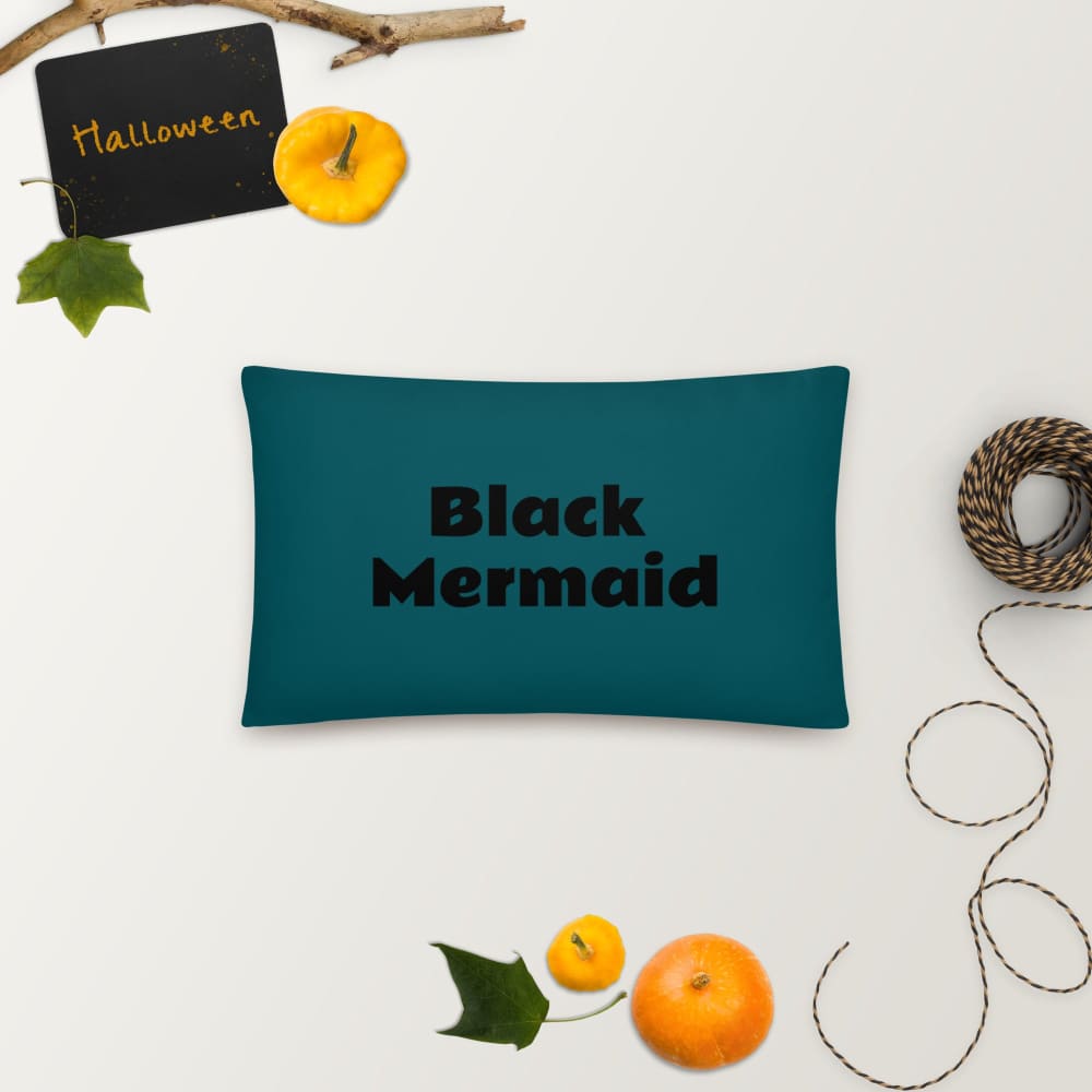 Black Mermaid Accent Pillow (Deep Sea Green) Accessories