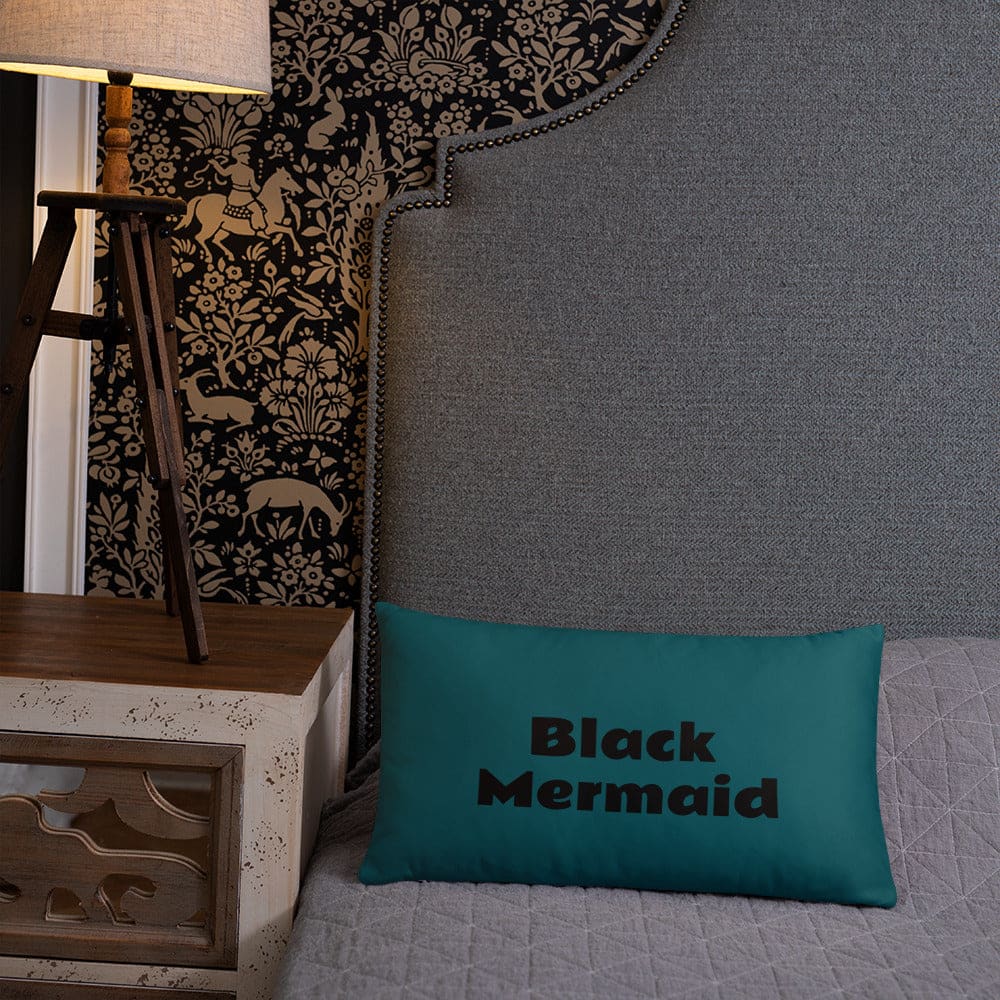 Black Mermaid Accent Pillow (Deep Sea Green) Accessories