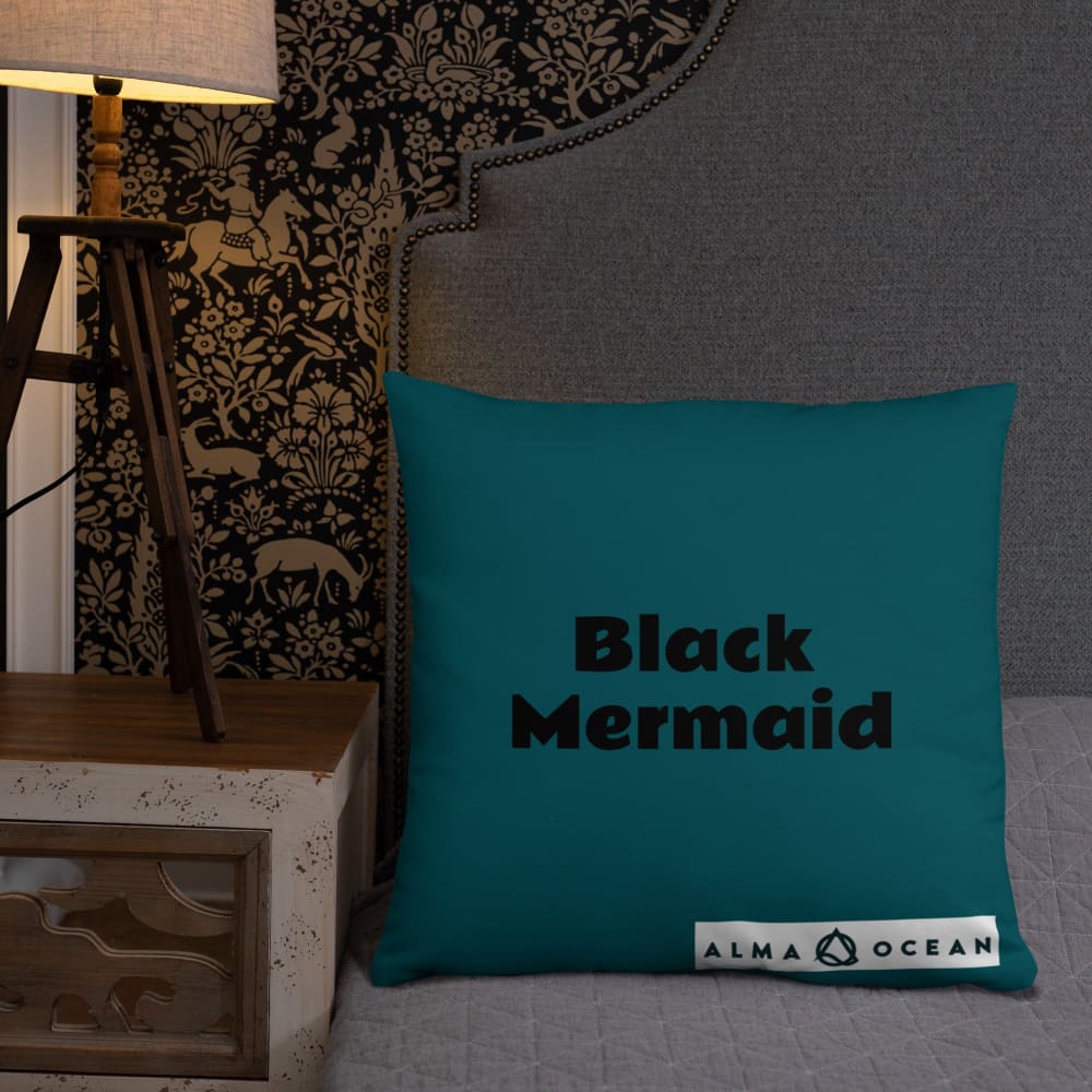 Black Mermaid Accent Pillow (Deep Sea Green) Accessories