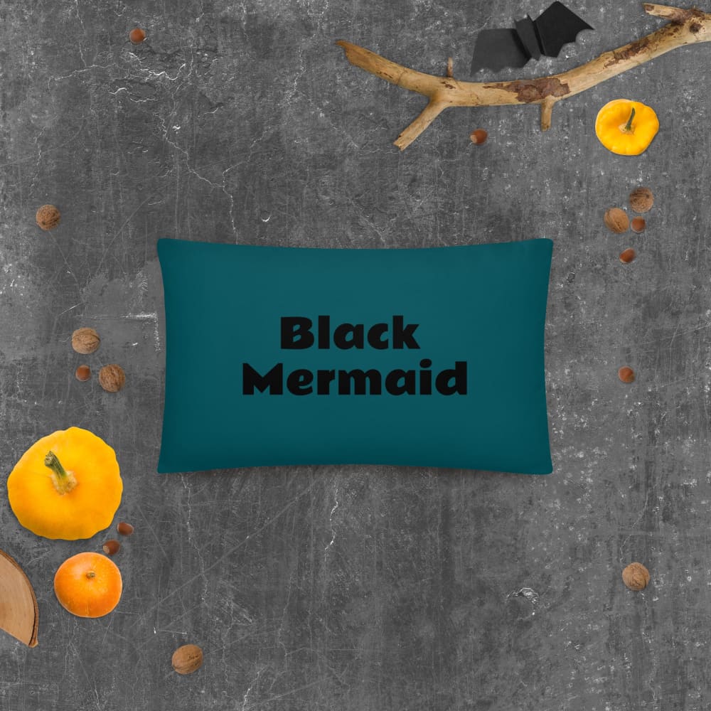 Black Mermaid Accent Pillow (Deep Sea Green) Accessories