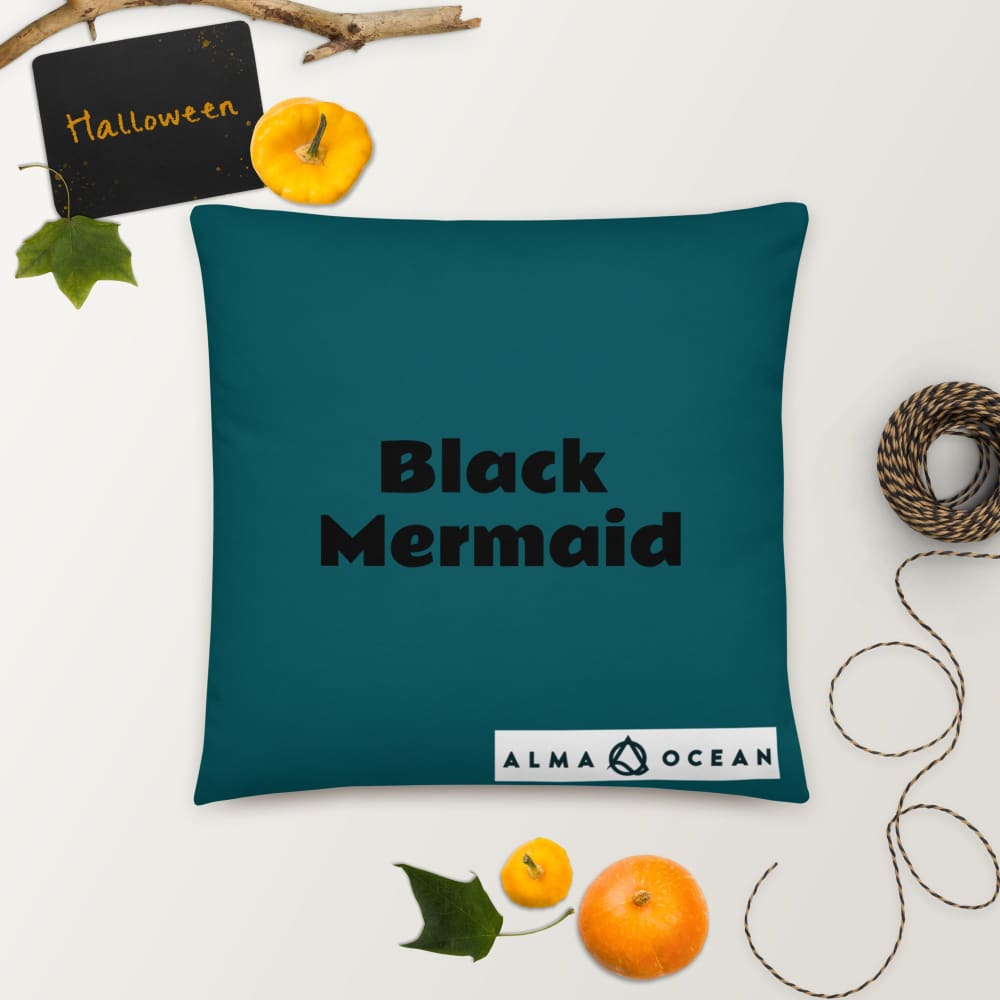 Black Mermaid Accent Pillow (Deep Sea Green) Accessories