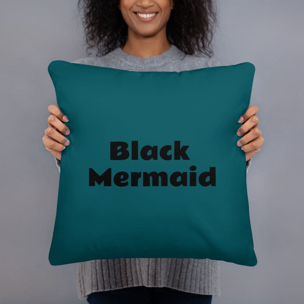 Black Mermaid Accent Pillow (Deep Sea Green) Accessories