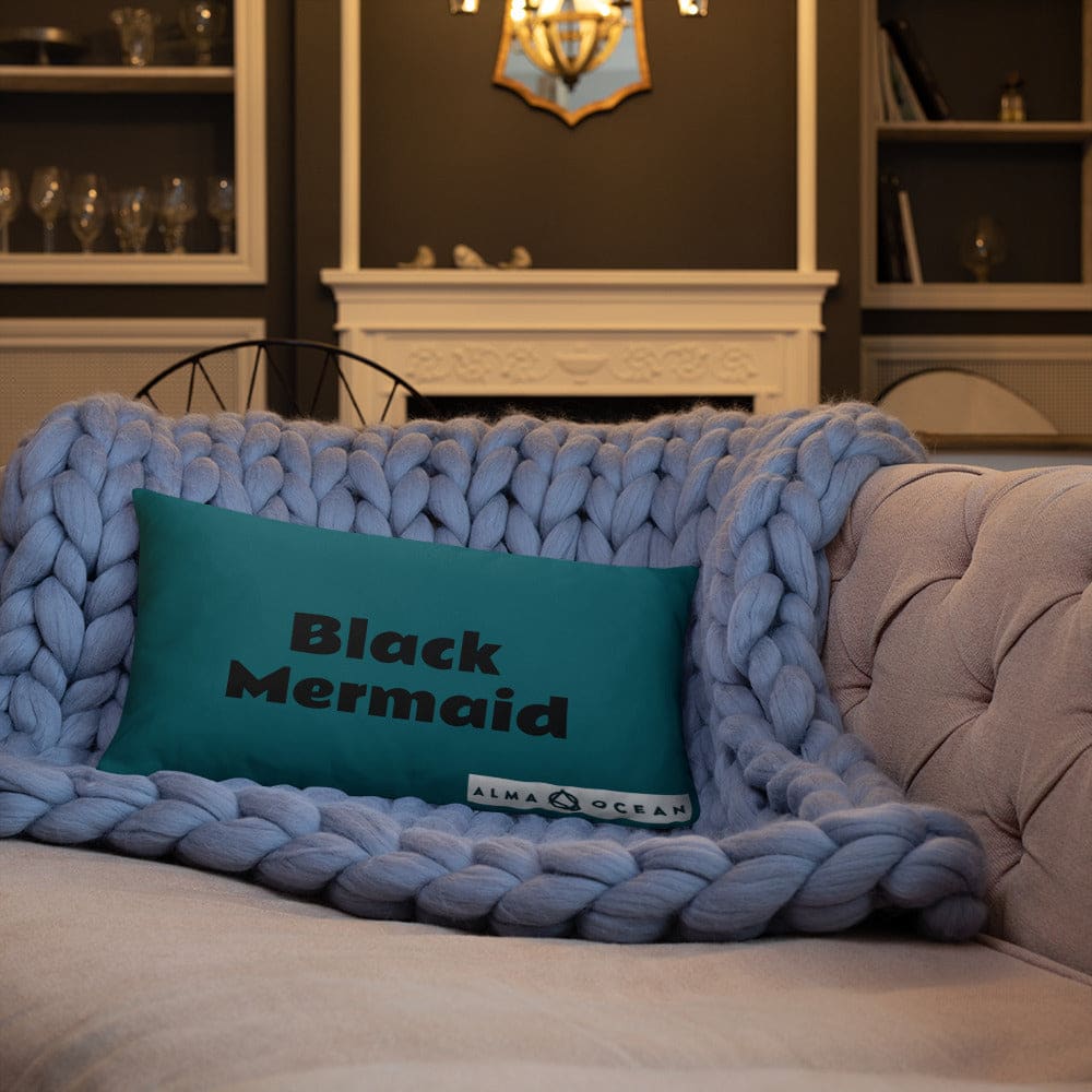 Black Mermaid Accent Pillow (Deep Sea Green) Accessories