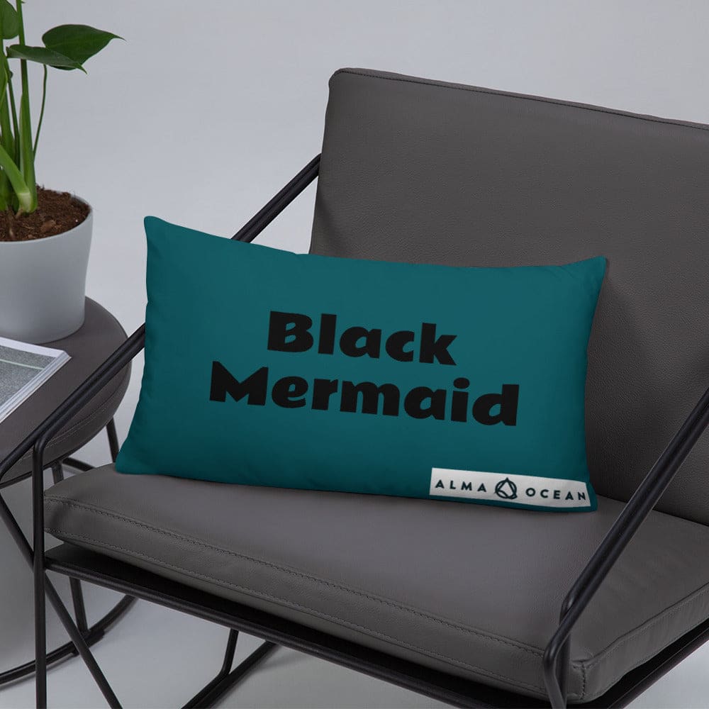 Black Mermaid Accent Pillow (Deep Sea Green) Accessories