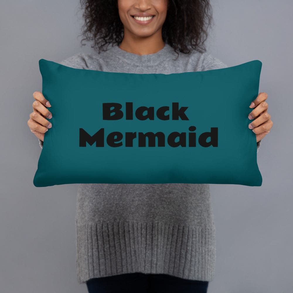 Black Mermaid Accent Pillow (Deep Sea Green) Accessories