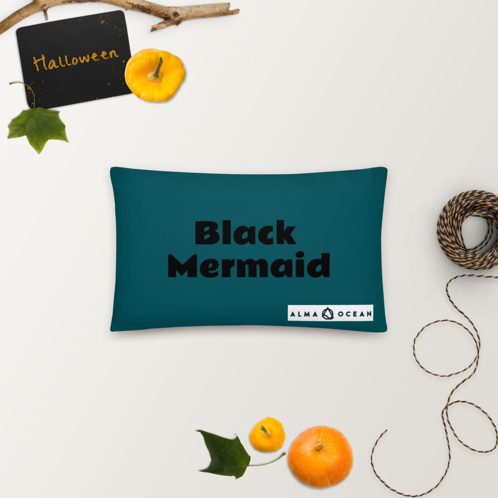 Black Mermaid Accent Pillow (Deep Sea Green) Accessories