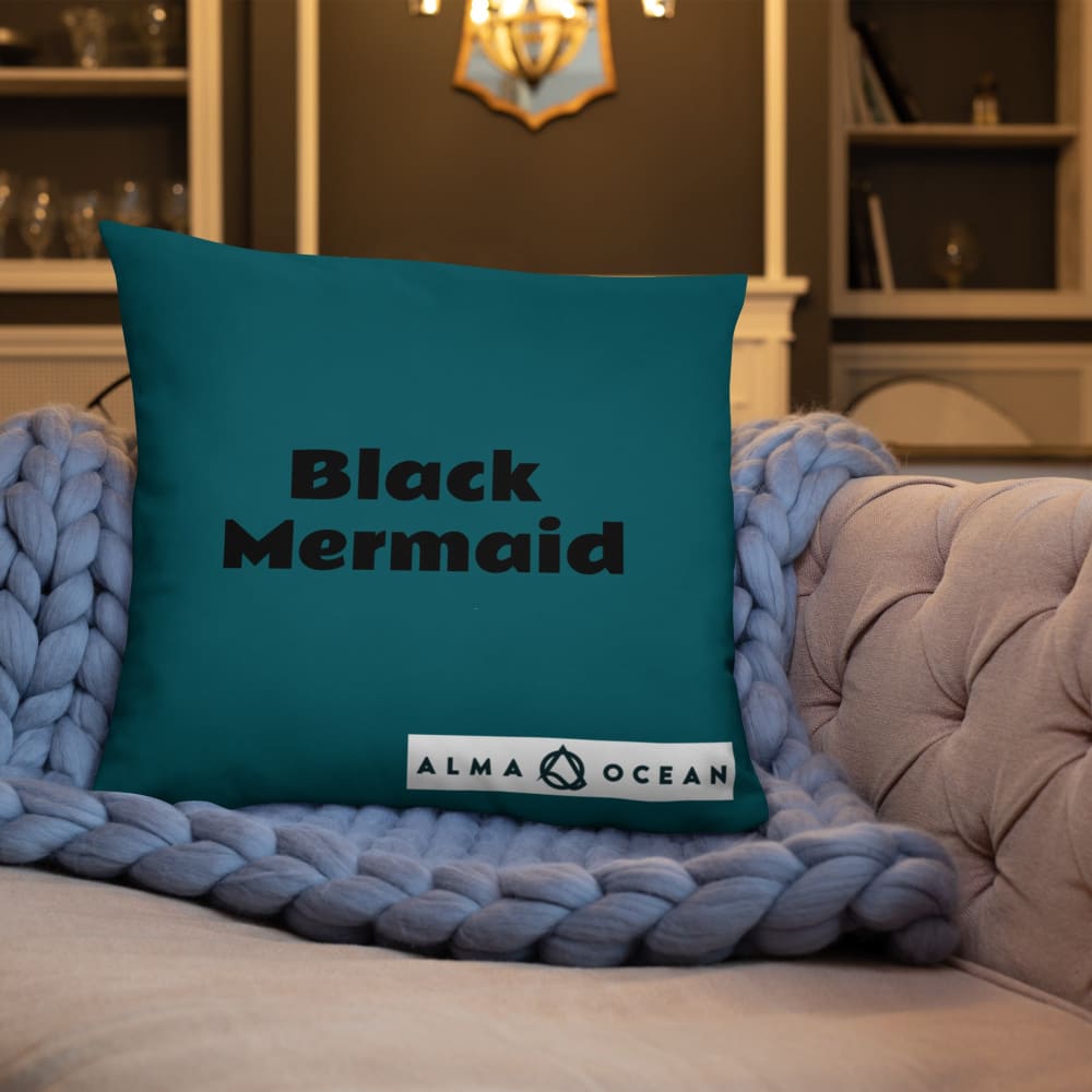 Black Mermaid Accent Pillow (Deep Sea Green) Accessories