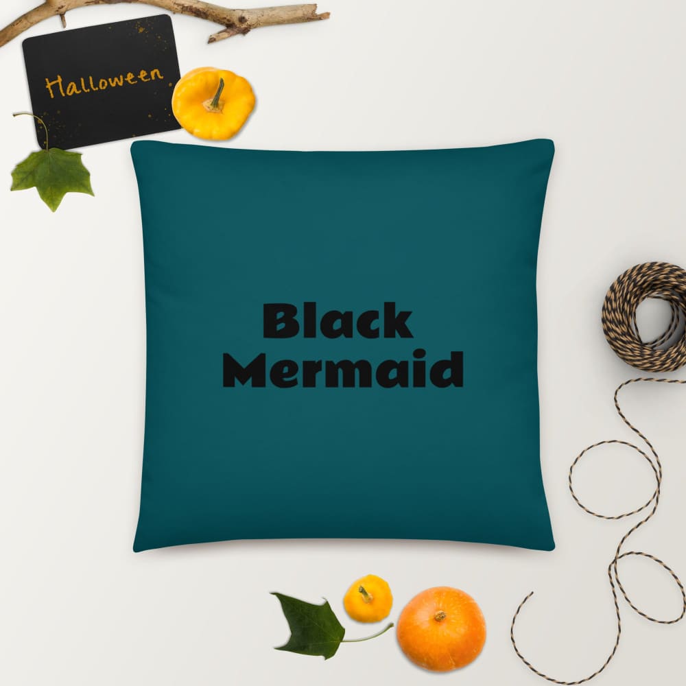 Black Mermaid Accent Pillow (Deep Sea Green) Accessories