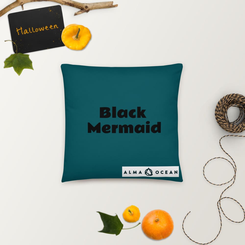 Black Mermaid Accent Pillow (Deep Sea Green) Accessories