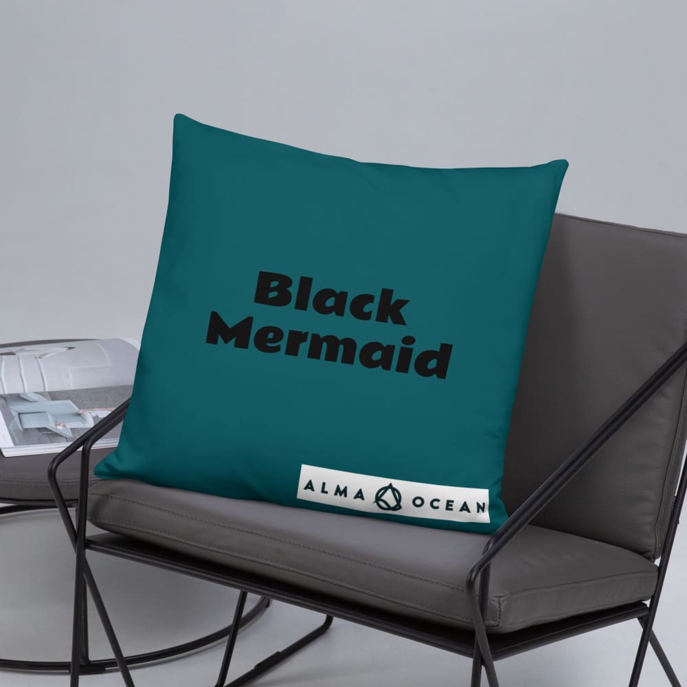Black Mermaid Accent Pillow (Deep Sea Green) Accessories
