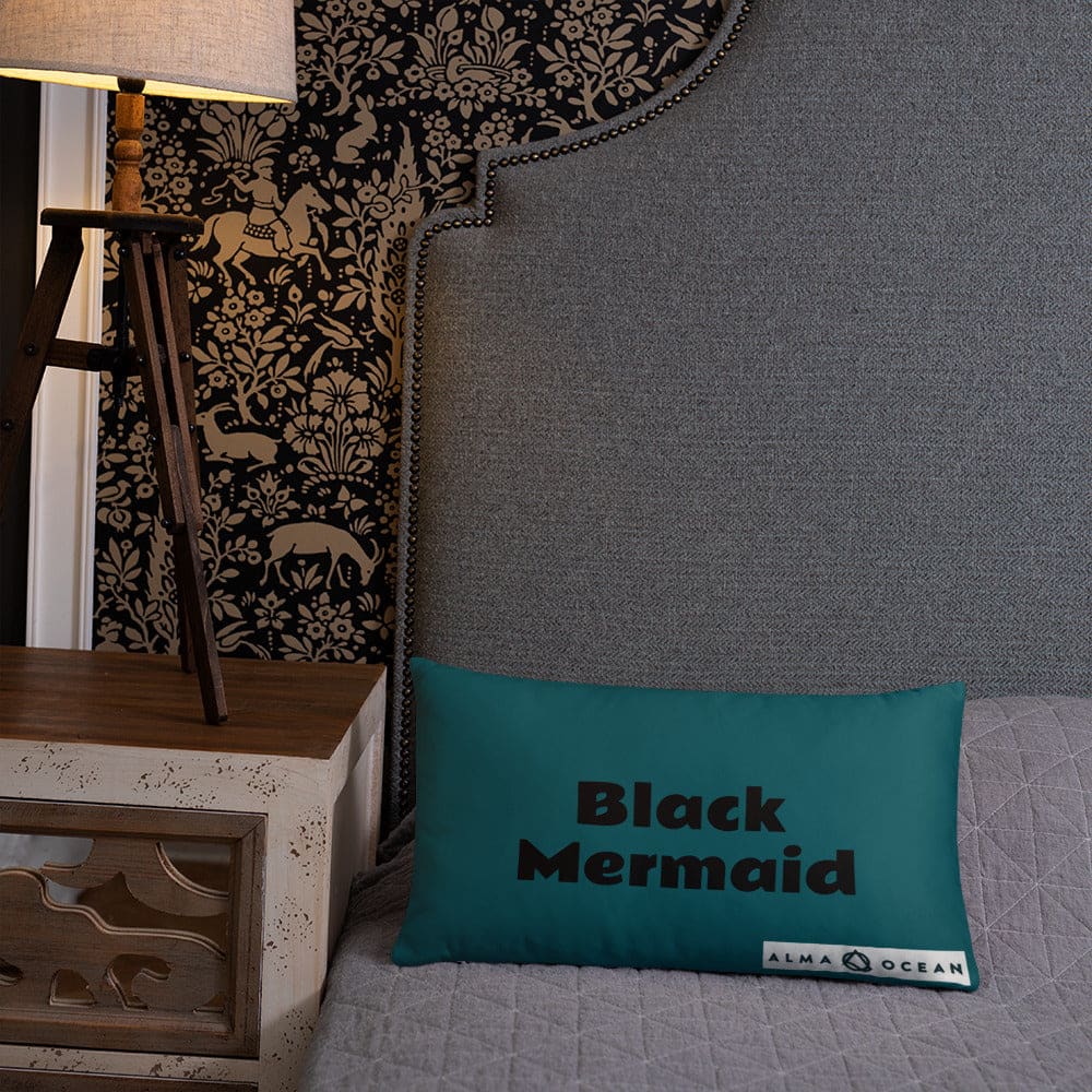 Black Mermaid Accent Pillow (Deep Sea Green) Accessories