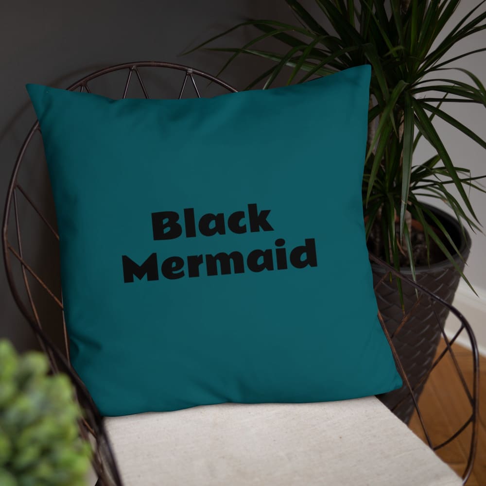 Black Mermaid Accent Pillow (Deep Sea Green) Accessories