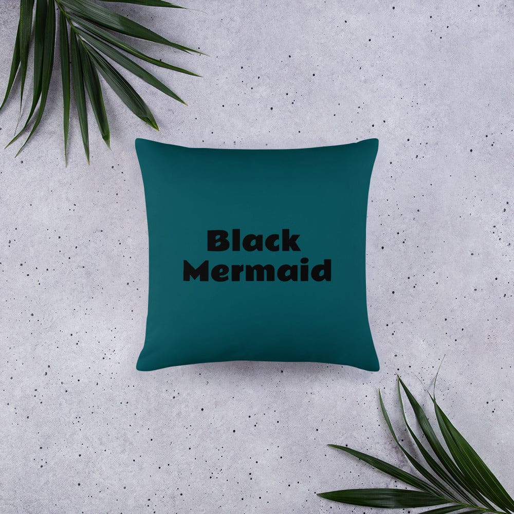 Black Mermaid Accent Pillow (Deep Sea Green) Accessories