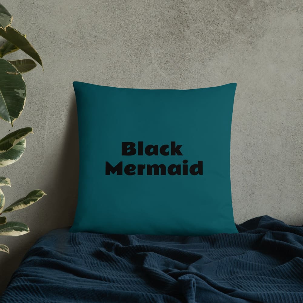 Black Mermaid Accent Pillow (Deep Sea Green) Accessories