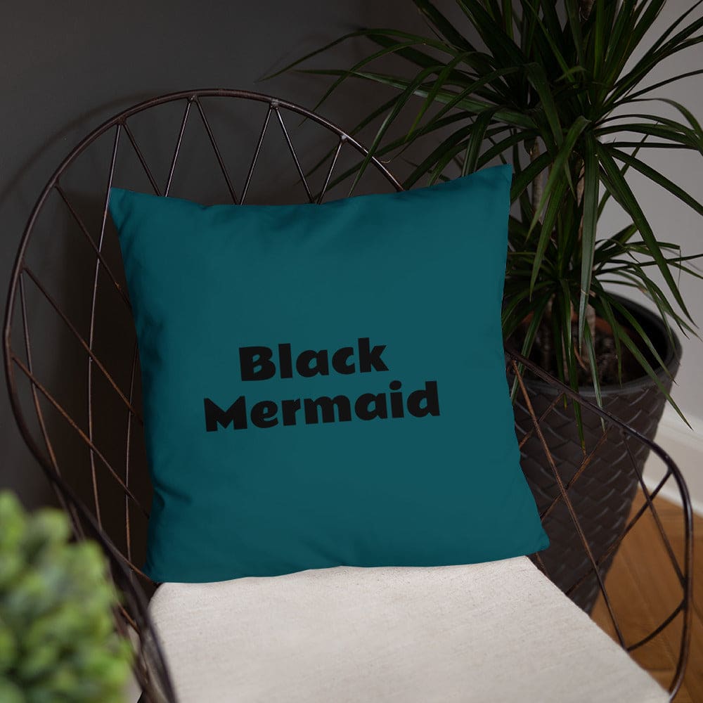 Black Mermaid Accent Pillow (Deep Sea Green) Accessories