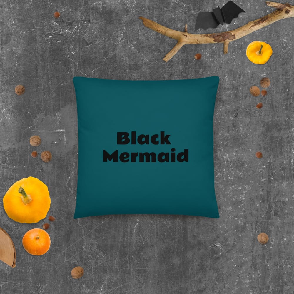 Black Mermaid Accent Pillow (Deep Sea Green) Accessories