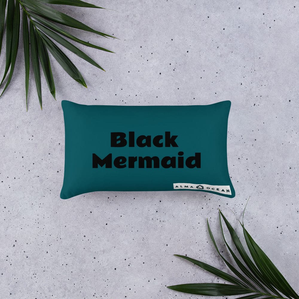 Black Mermaid Accent Pillow (Deep Sea Green) Accessories