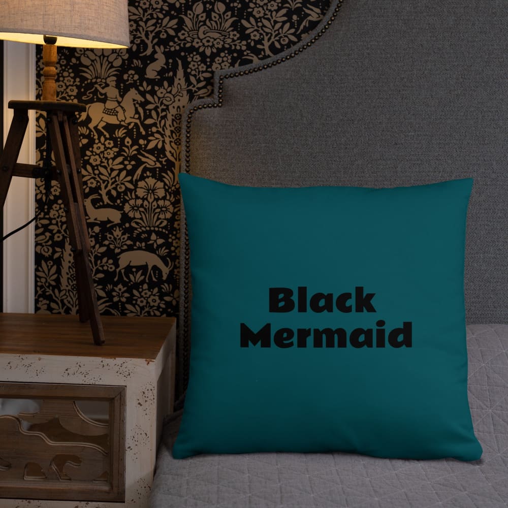 Black Mermaid Accent Pillow (Deep Sea Green) Accessories