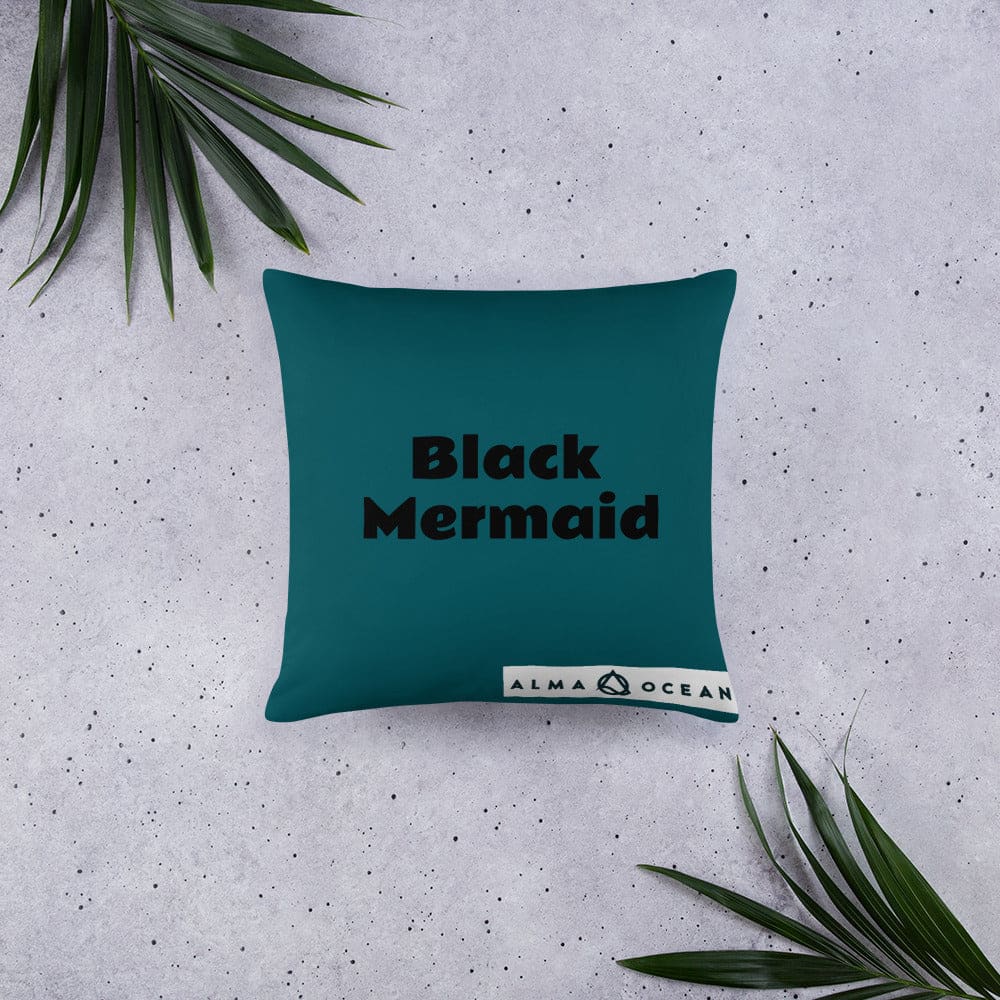 Black Mermaid Accent Pillow (Deep Sea Green) Accessories