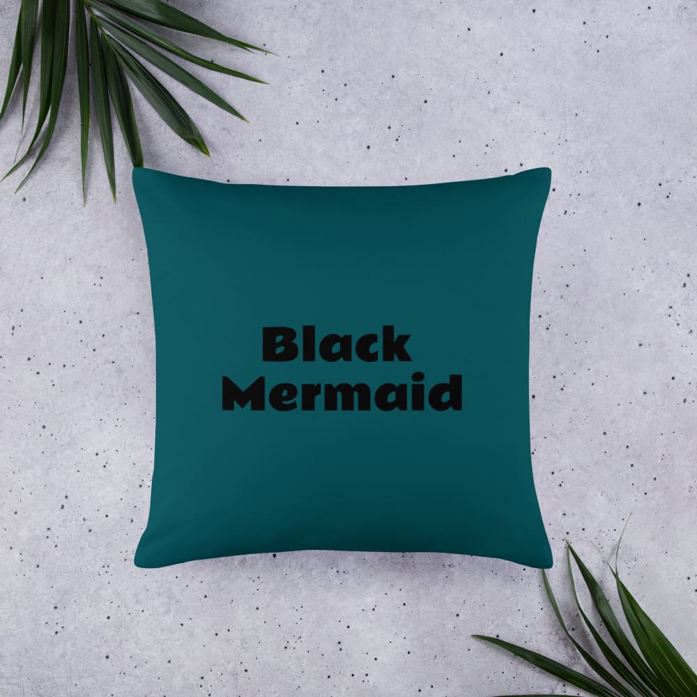 Black Mermaid Accent Pillow (Deep Sea Green) Accessories