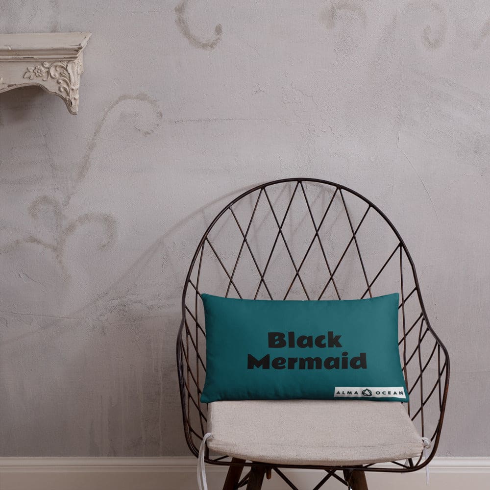 Black Mermaid Accent Pillow (Deep Sea Green) Accessories