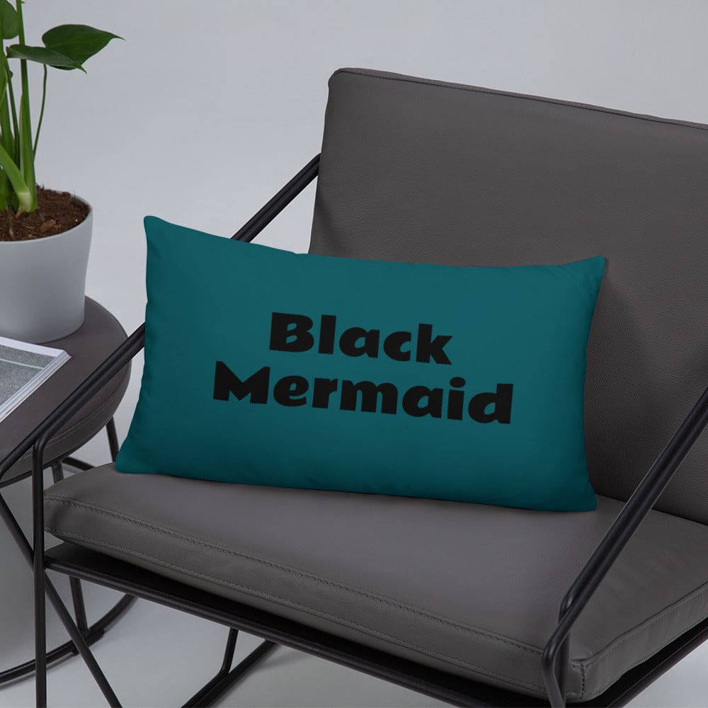 Black Mermaid Accent Pillow (Deep Sea Green) Accessories