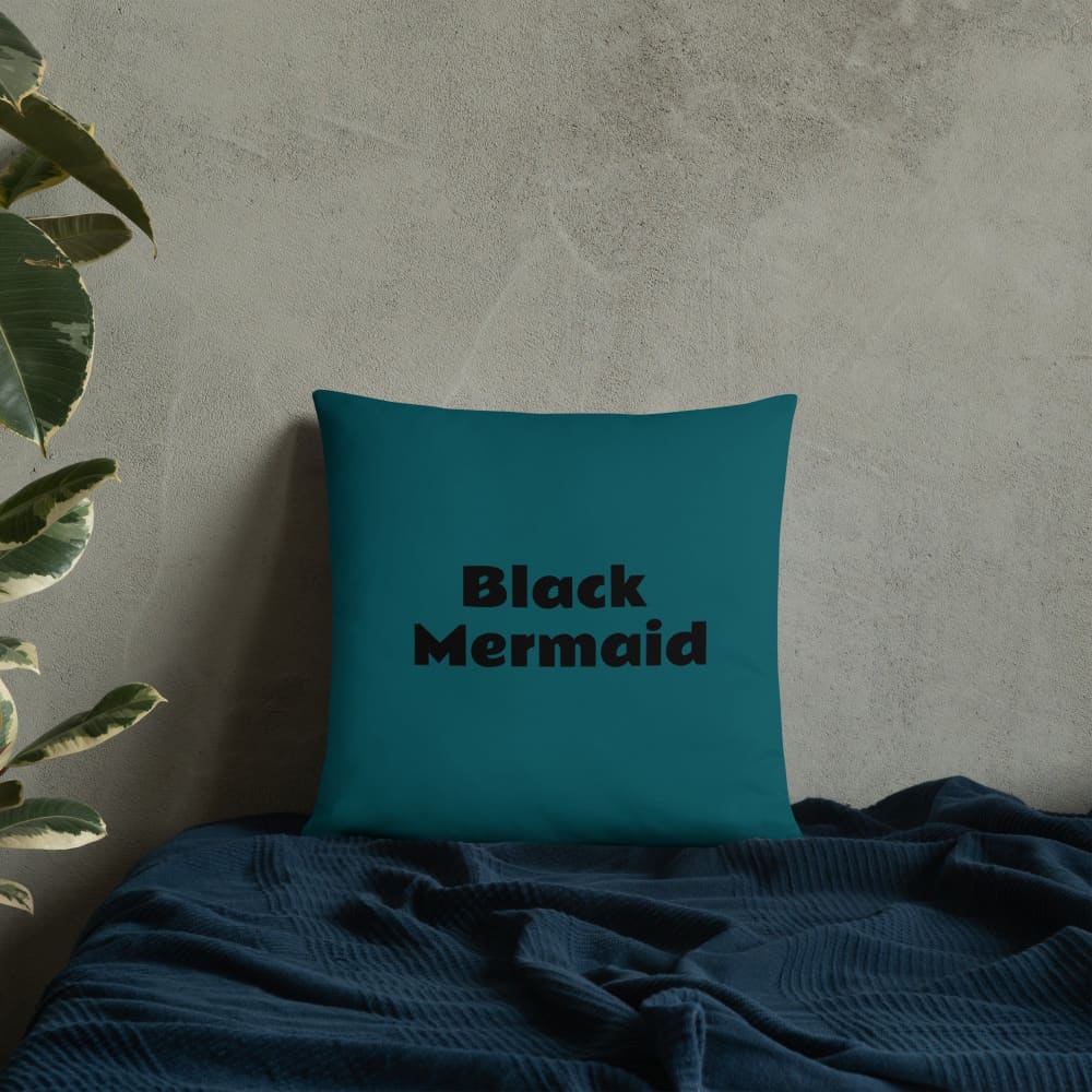 Black Mermaid Accent Pillow (Deep Sea Green) Accessories