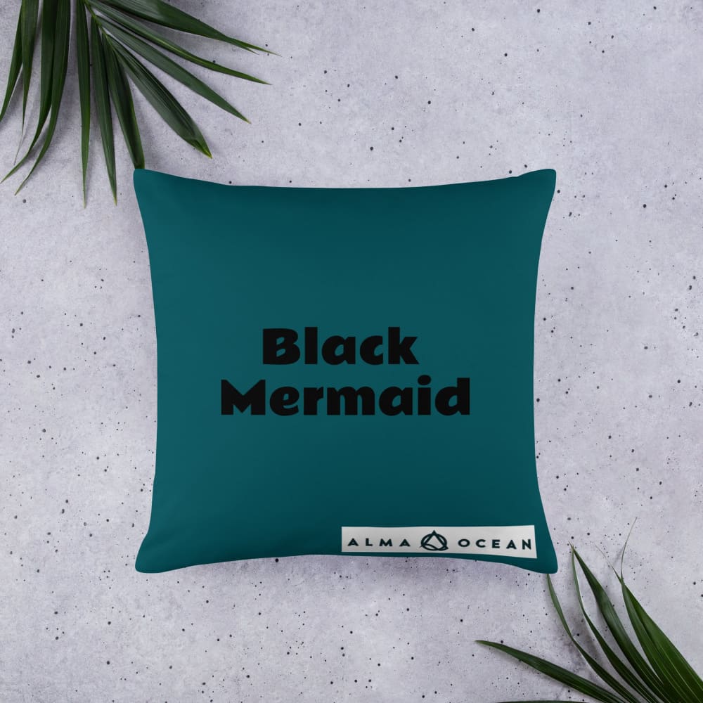 Black Mermaid Accent Pillow (Deep Sea Green) Accessories