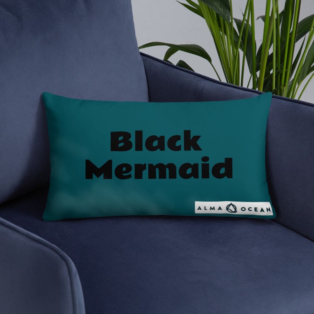 Black Mermaid Accent Pillow (Deep Sea Green) Accessories