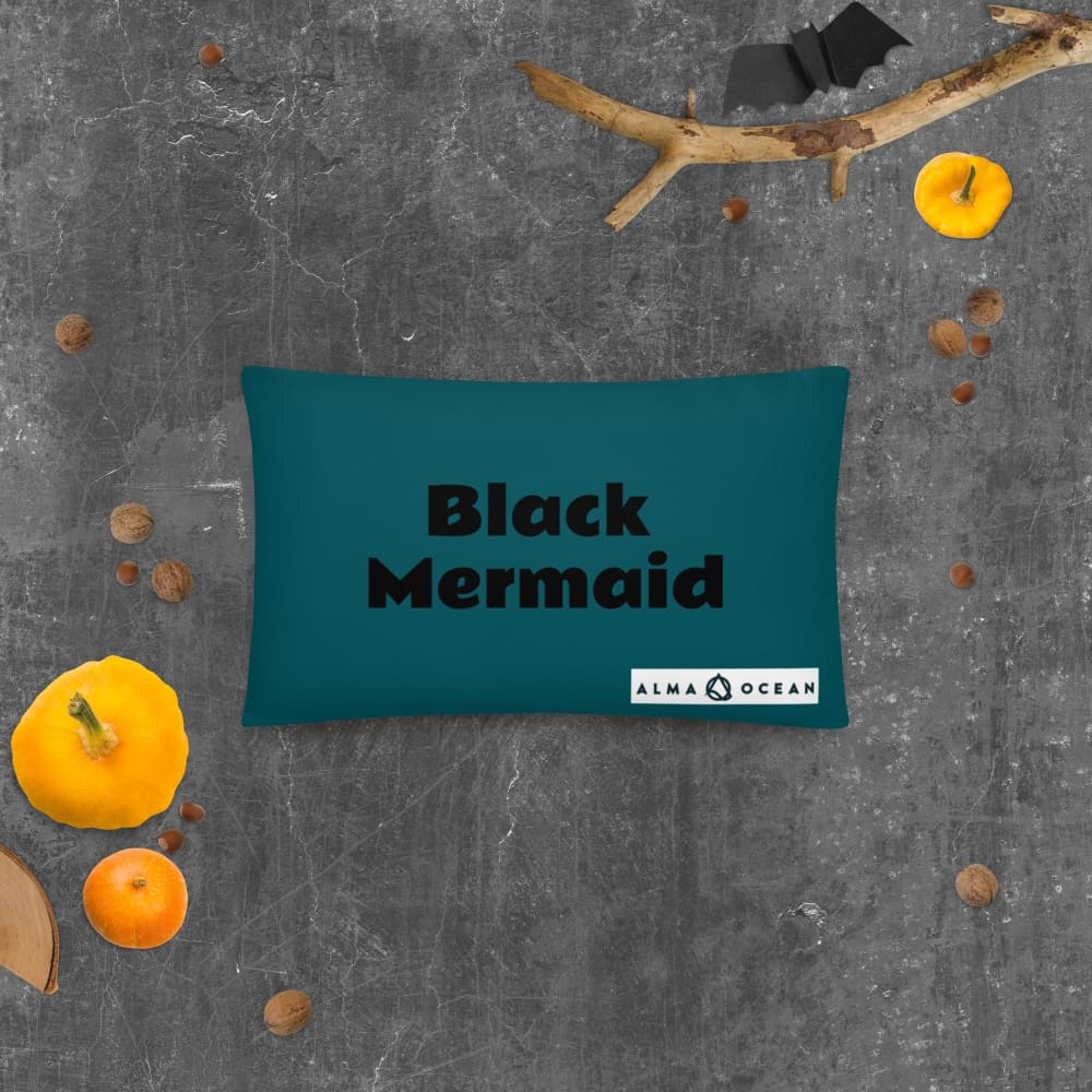 Black Mermaid Accent Pillow (Deep Sea Green) Accessories