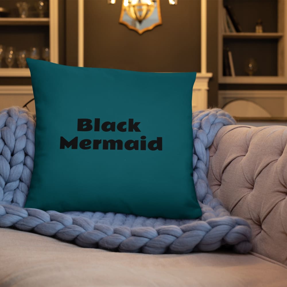 Black Mermaid Accent Pillow (Deep Sea Green) Accessories