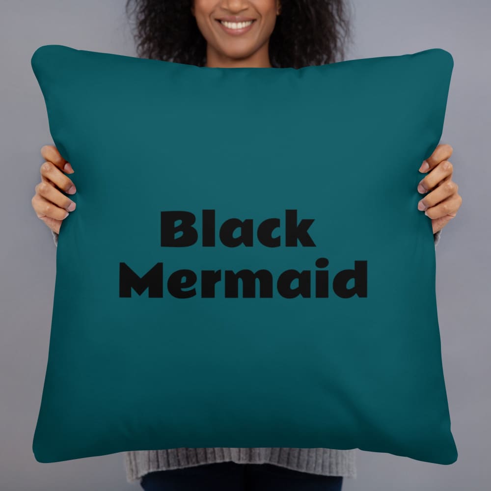 Black Mermaid Accent Pillow (Deep Sea Green) Accessories
