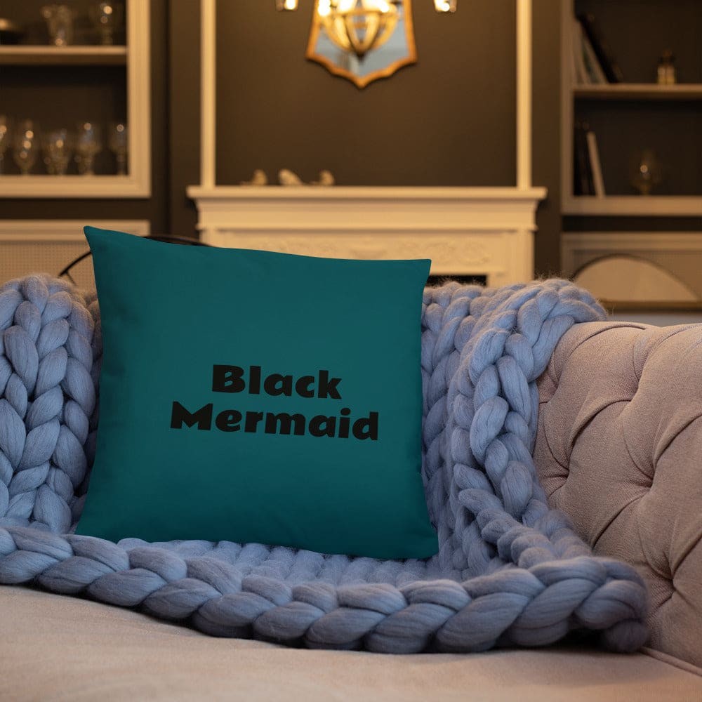 Black Mermaid Accent Pillow (Deep Sea Green) Accessories