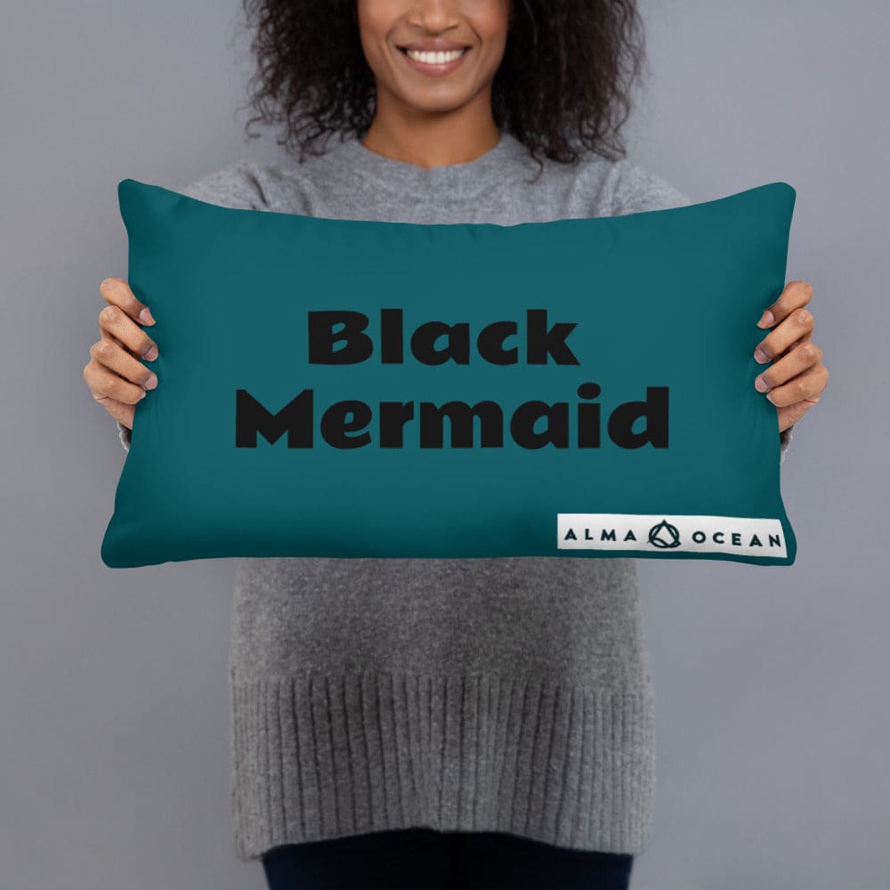 Black Mermaid Accent Pillow (Deep Sea Green) Accessories