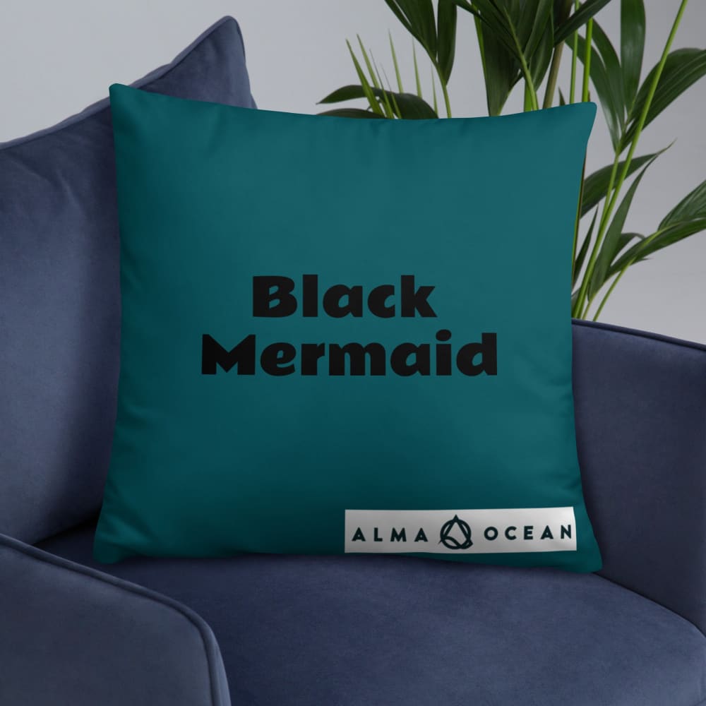 Black Mermaid Accent Pillow (Deep Sea Green) Accessories