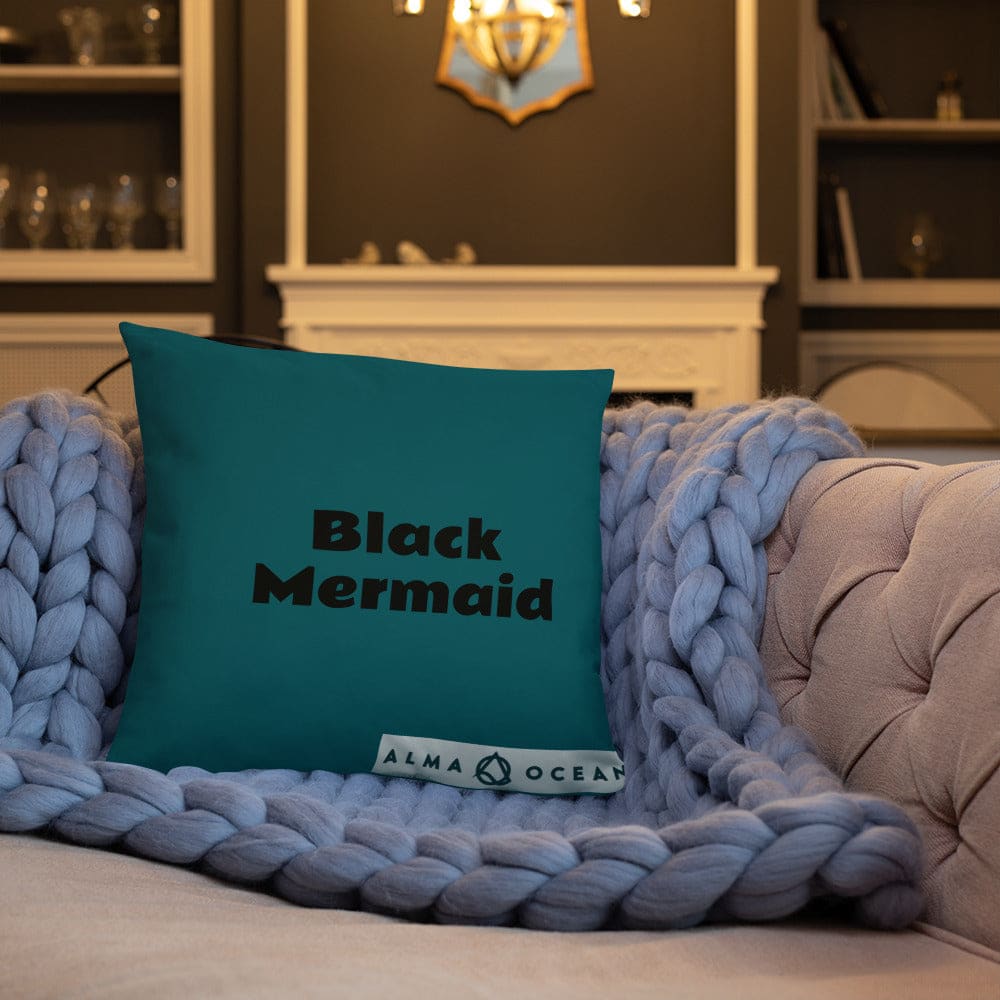 Black Mermaid Accent Pillow (Deep Sea Green) Accessories