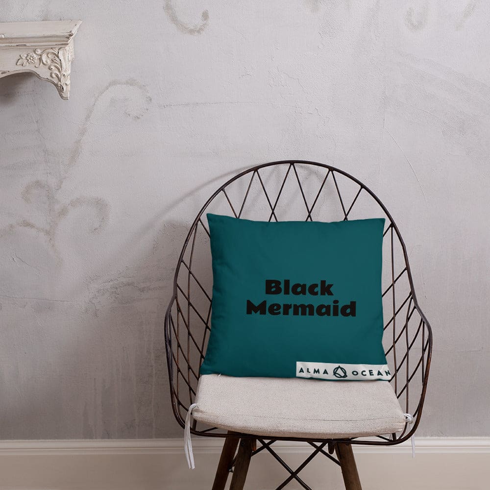 Black Mermaid Accent Pillow (Deep Sea Green) Accessories