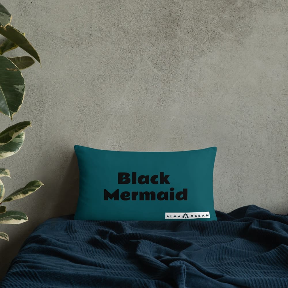 Black Mermaid Accent Pillow (Deep Sea Green) Accessories