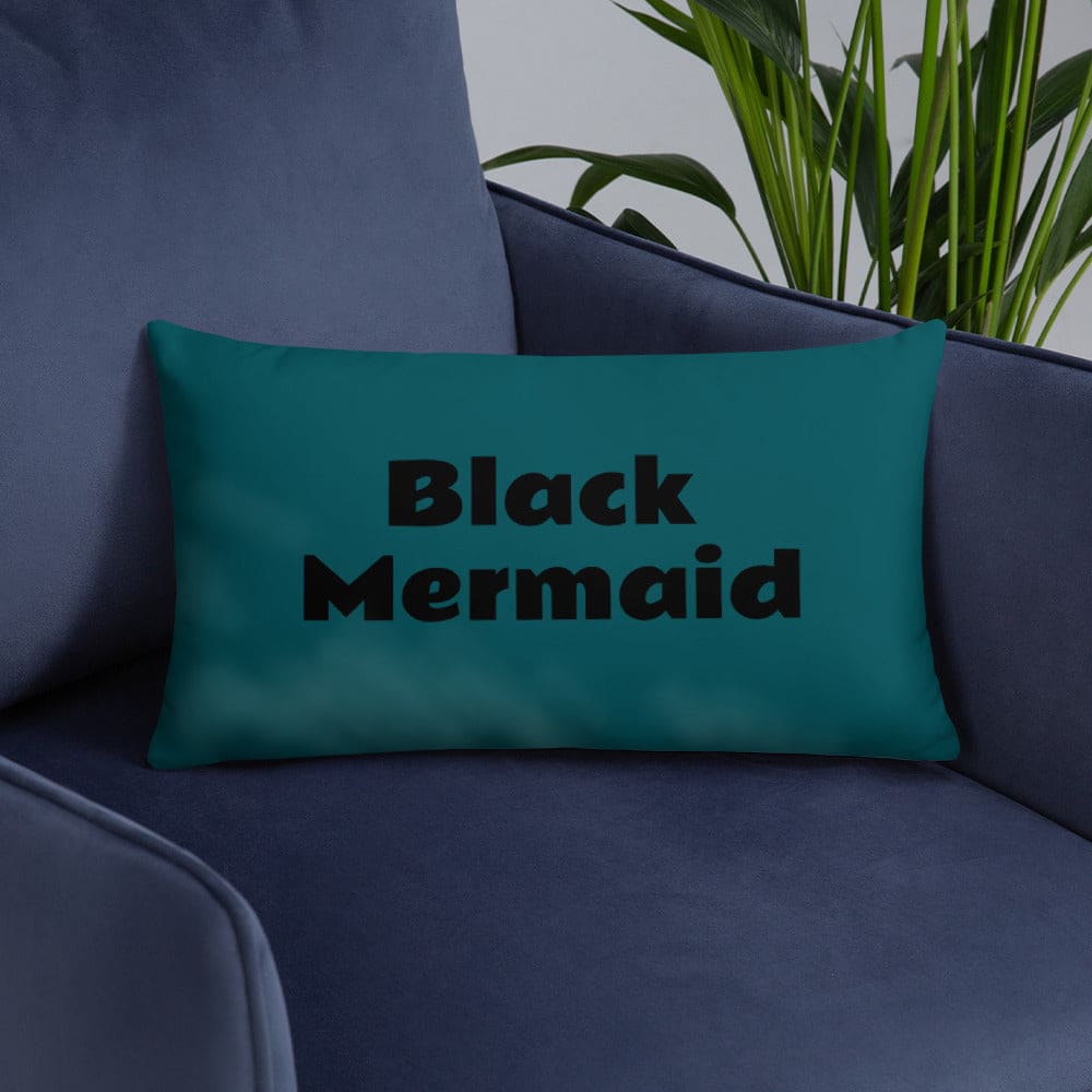 Black Mermaid Accent Pillow (Deep Sea Green) Accessories