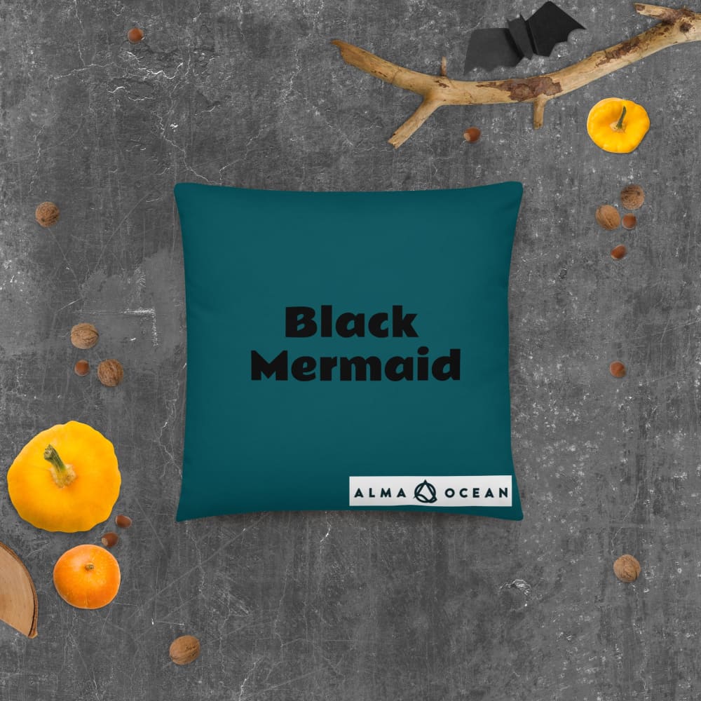 Black Mermaid Accent Pillow (Deep Sea Green) Accessories