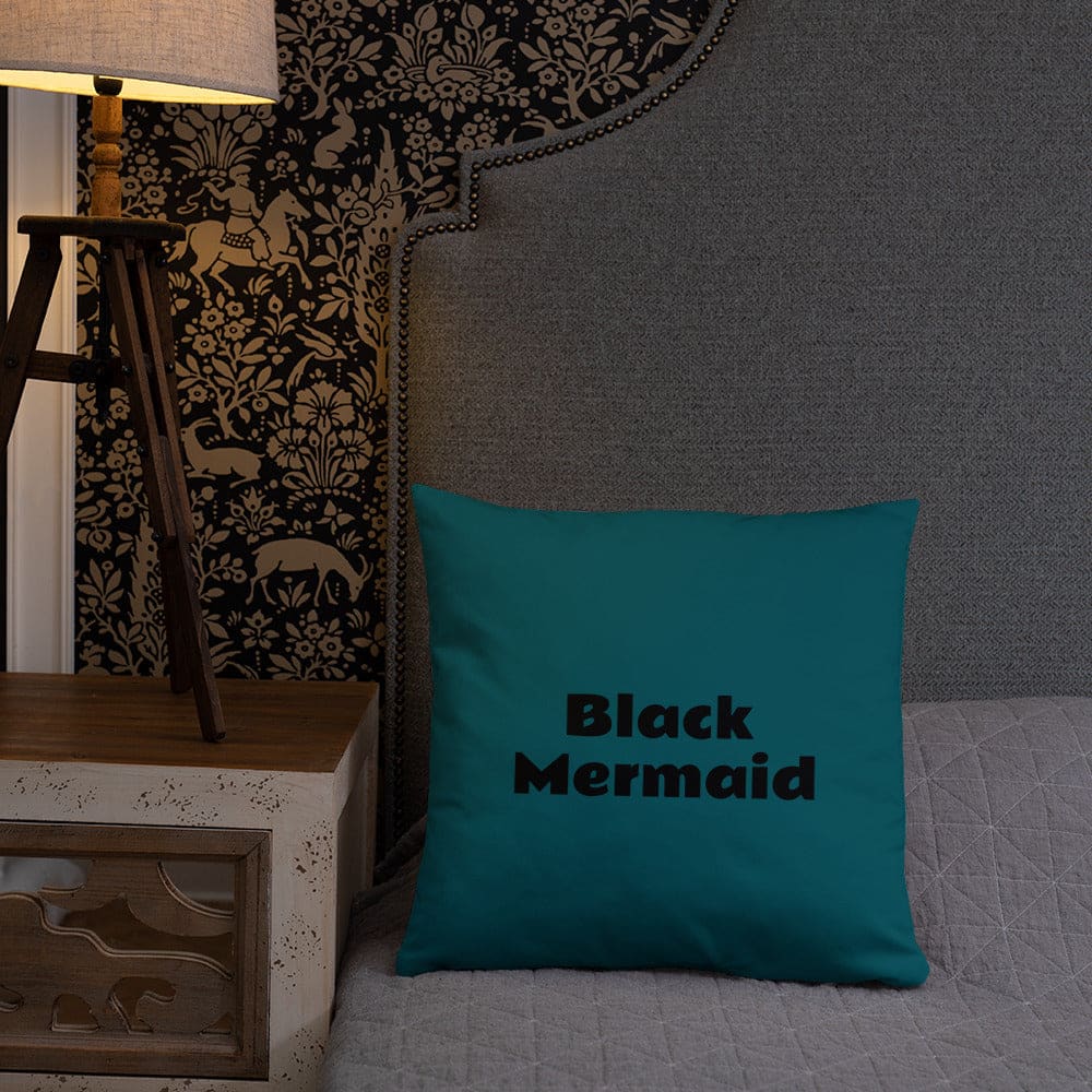 Black Mermaid Accent Pillow (Deep Sea Green) Accessories