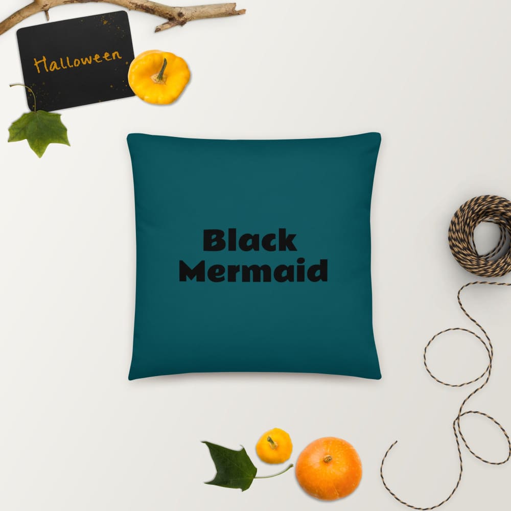Black Mermaid Accent Pillow (Deep Sea Green) Accessories