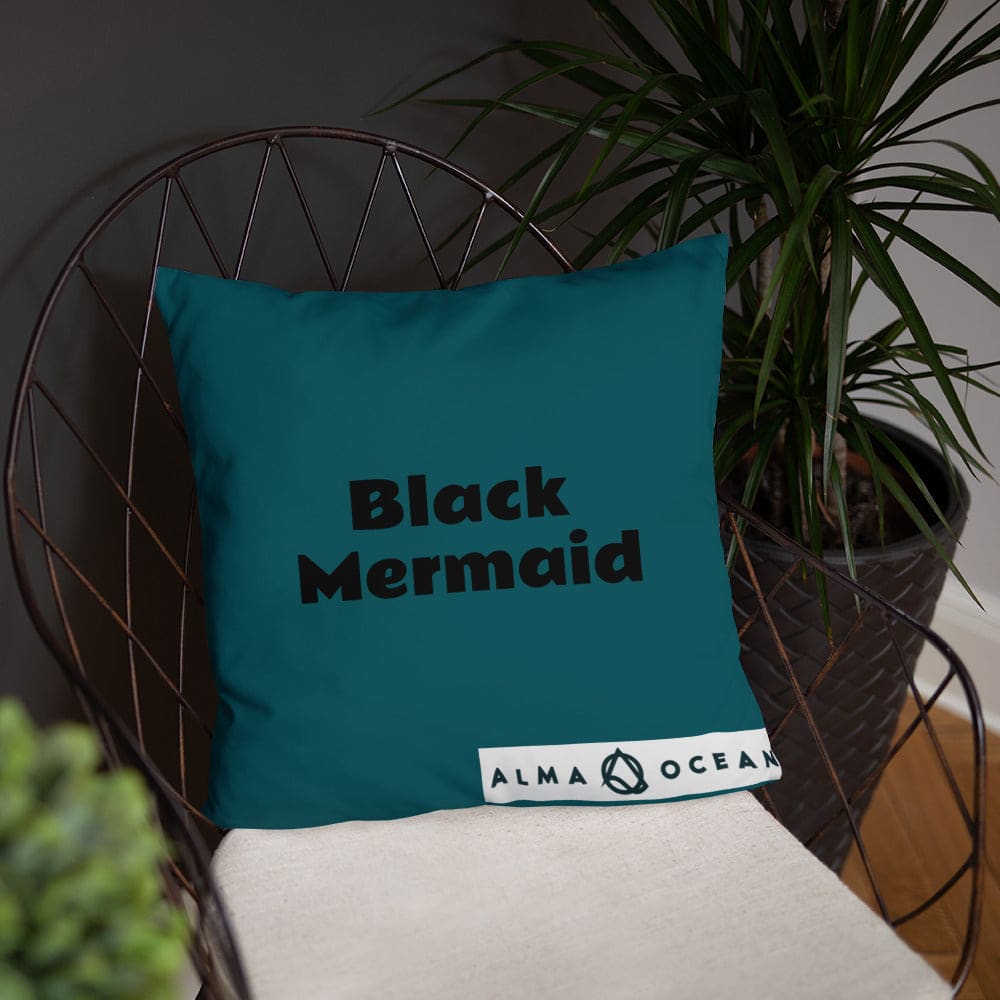 Black Mermaid Accent Pillow (Deep Sea Green) Accessories