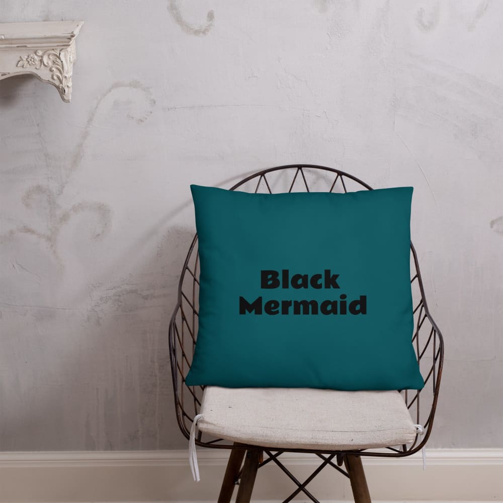 Black Mermaid Accent Pillow (Deep Sea Green) Accessories