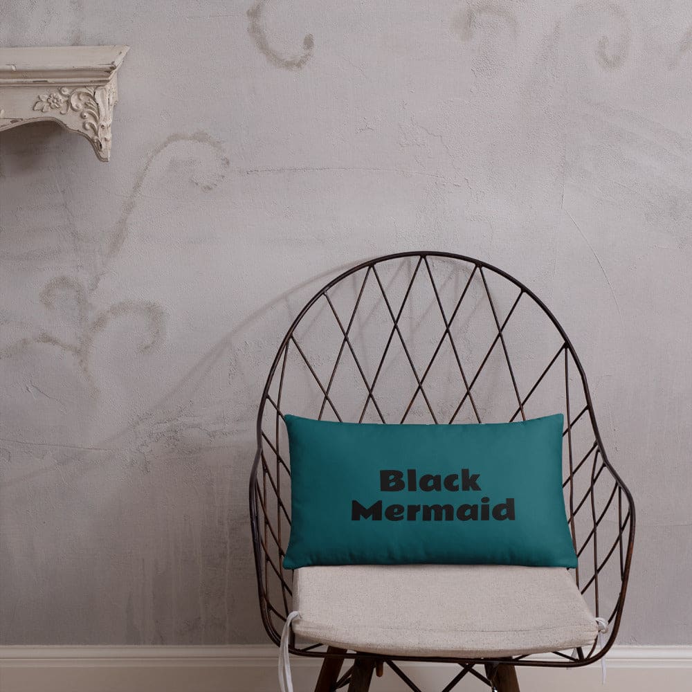 Black Mermaid Accent Pillow (Deep Sea Green) Accessories